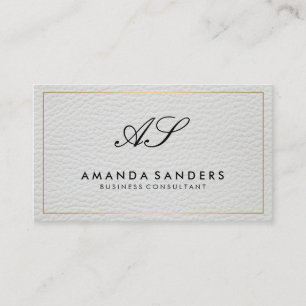 Tarjeta De Visita Monograma Faux Leather