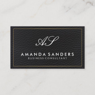 Tarjeta De Visita Monograma Faux Leather