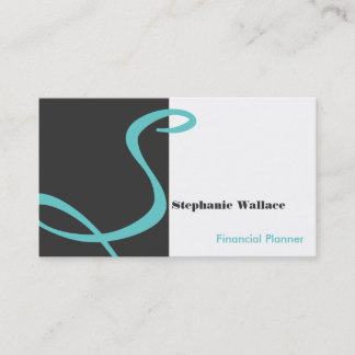 Tarjeta De Visita Monograma Financial Planner Business Card Verde az