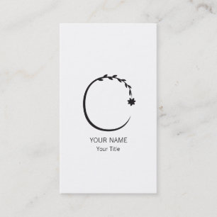 TARJETA DE VISITA MONOGRAMA FLORAL ELEGANTE C BLANCO