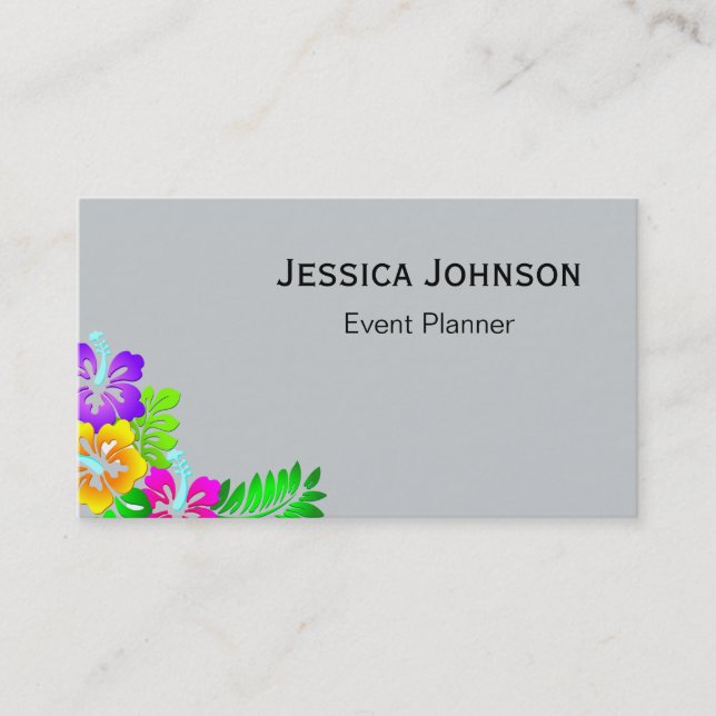 Tarjeta De Visita Monograma floral elegante de la frontera (Anverso)