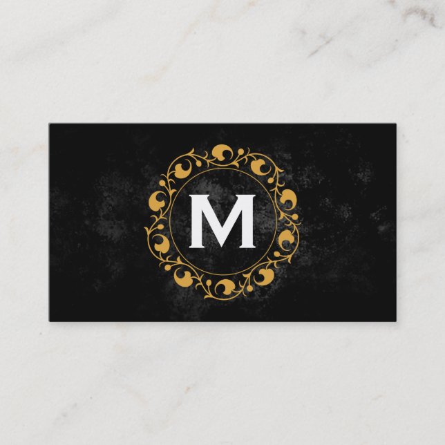 Tarjeta De Visita Monograma floral II | Lux (Anverso)