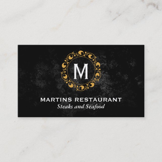 Tarjeta De Visita Monograma floral | Lux (Anverso)