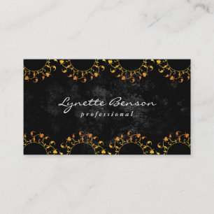 Tarjeta De Visita Monograma floral   Patrón Lux (oro)