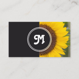 Tarjeta De Visita Monograma florista de girasol planificador de boda