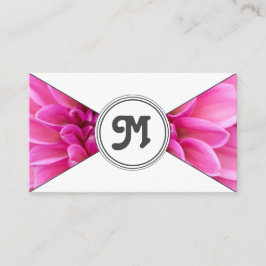 Tarjeta De Visita Monograma florista rosa florido tríángulos elegant