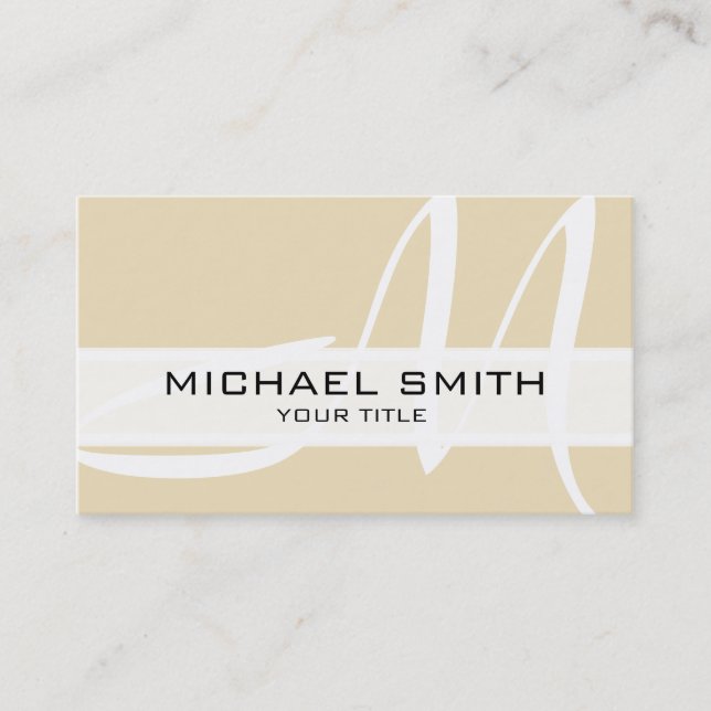 Tarjeta De Visita Monograma fondo blanco holandés moderno (Anverso)