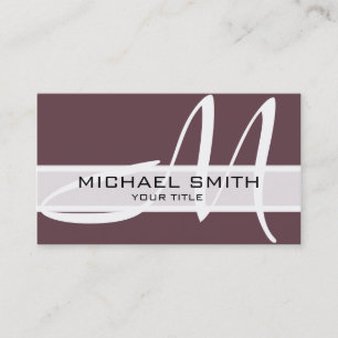 Tarjeta De Visita Monograma fondo rojo toscano profundo moderno