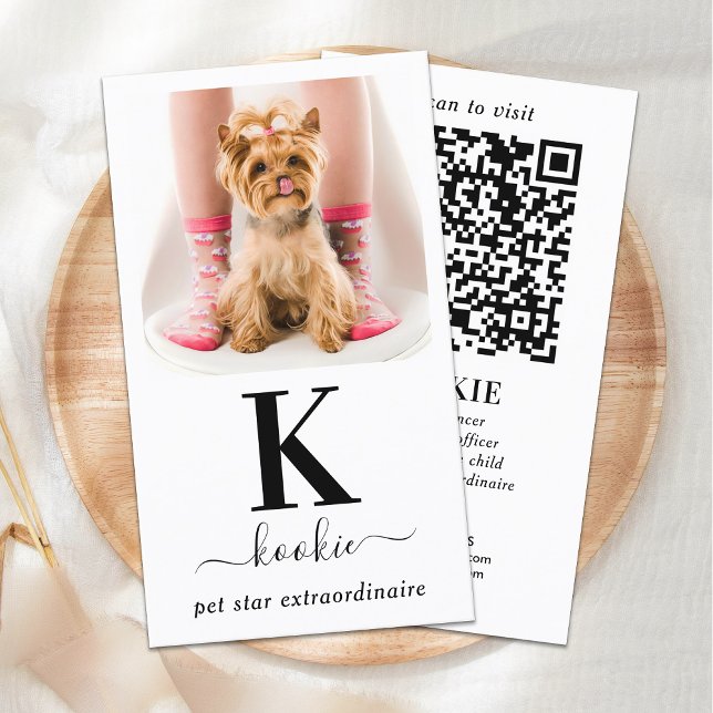 Tarjeta De Visita Monograma fotográfico personalizado Código QR Medi (Subido por el creador)