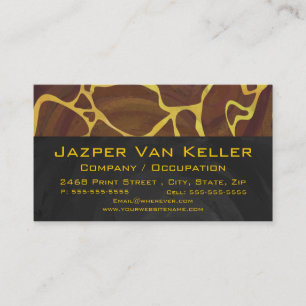 Tarjeta De Visita Monograma Giraffe Brown, amarillo Print