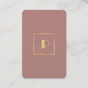 Tarjeta De Visita Monograma Gold Elegante Profesional Moderno Planti