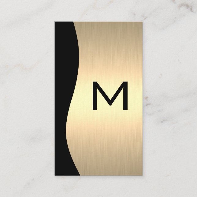 Tarjeta De Visita Monograma Gold Luxe | Metalizado (Anverso)