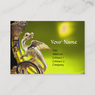 Tarjeta De Visita Monograma GOLDEN DRAGON YELLOW TOPAZ