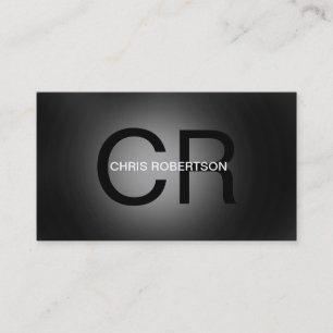 Tarjeta De Visita Monograma Gray Black Business Card