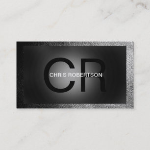 Tarjeta De Visita Monograma Gray Black Business Card