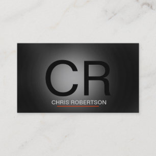 Tarjeta De Visita Monograma Gray Black Red Business Card