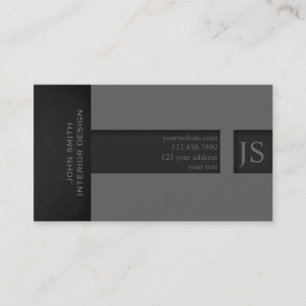 Tarjeta De Visita Monograma gris