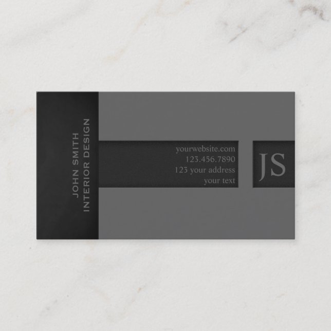 Tarjeta De Visita Monograma gris (Anverso)
