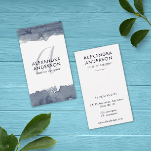 Tarjeta De Visita Monograma gris acuarela moderna Minimalista