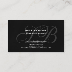 Tarjeta de visita Monograma Gris Black Consultor
