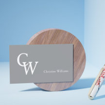 Monograma gris blanco moderno minimalista profesio