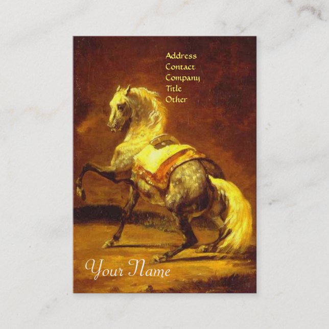 Tarjeta De Visita Monograma GRIS HORSE DAPPILADO (Anverso)