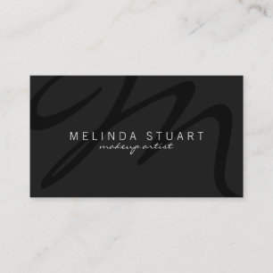 Tarjeta De Visita Monograma gris oscuro profesional