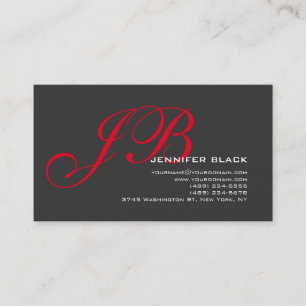 Tarjeta de visita Monograma Gris Red Consultor