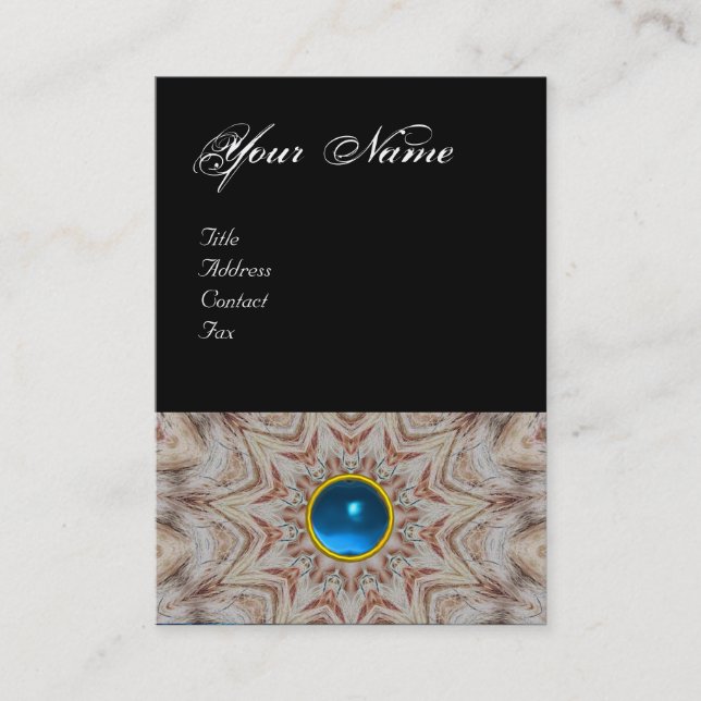 Tarjeta De Visita Monograma HAIR STYLIST ,azul zafiro negro (Anverso)