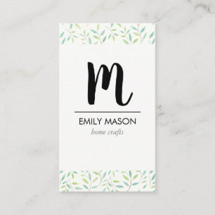Tarjeta De Visita Monograma/hojas y ramas de moda