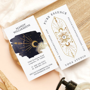 Tarjeta De Visita Monograma holístico del Sol Celestial y la Luna Ti