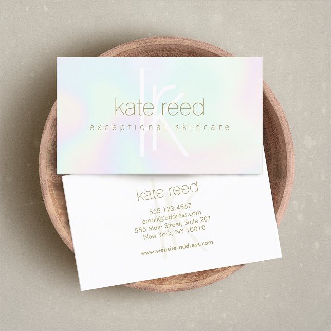 Tarjeta De Visita Monograma holográfico moderno (Subido por el creador)