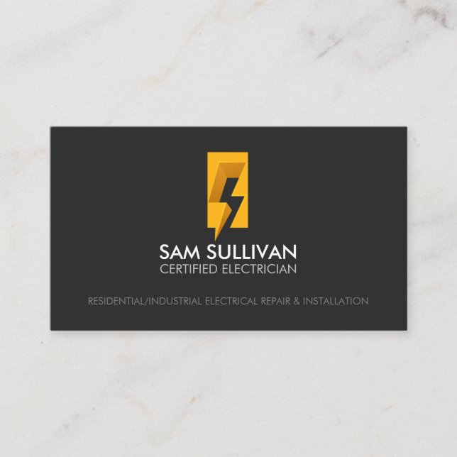 Tarjeta De Visita Monograma I del contratista eléctrico (Anverso)