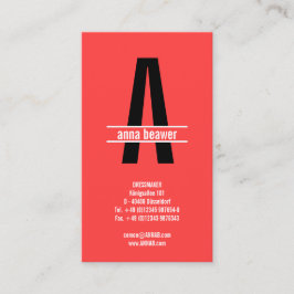 Tarjeta De Visita Monograma Impresionante y Negrita