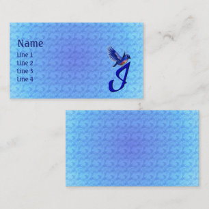 Tarjeta De Visita Monograma Inicial Bluebird Elegante I