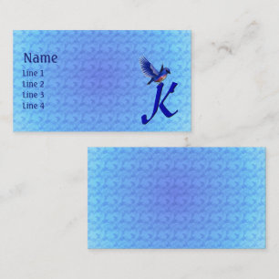 Tarjeta De Visita Monograma Inicial Bluebird Elegante K