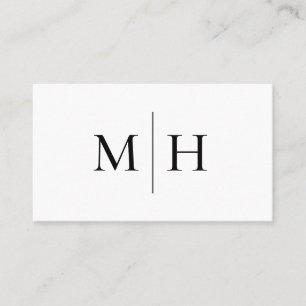 Tarjeta De Visita Monograma inicial de línea moderna Minimalista mo