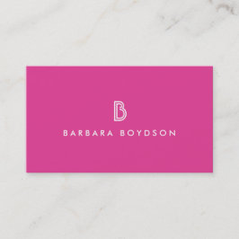 TARJETA DE VISITA MONOGRAMA INICIAL MODERNO DE VINTAJE ROSA Y BLANCA