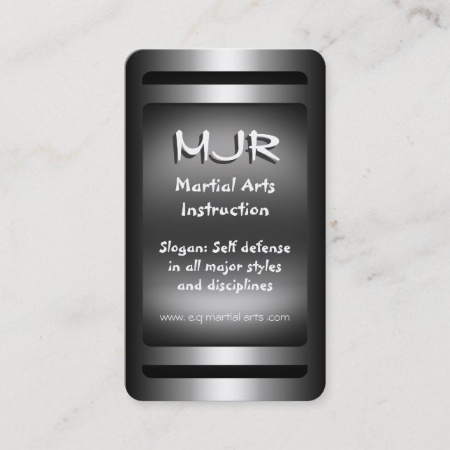 Tarjeta De Visita Monograma, instrucción de artes marciales, aspecto (Anverso)