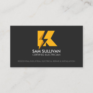 Tarjeta De Visita Monograma K del contratista eléctrico