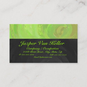 Tarjeta De Visita Monograma Kiwi Bash Green y Black