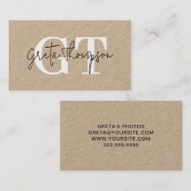 Monograma Kraft blanco y negro