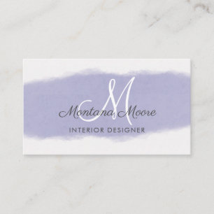 Tarjeta De Visita Monograma Lavender Purple Script Profesional