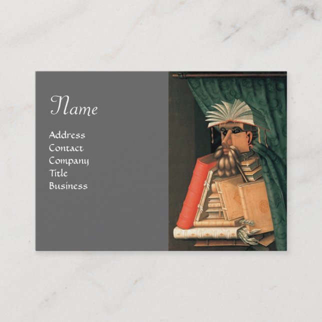 Tarjeta De Visita MONOGRAMA LIBRARIO, gris (Anverso)