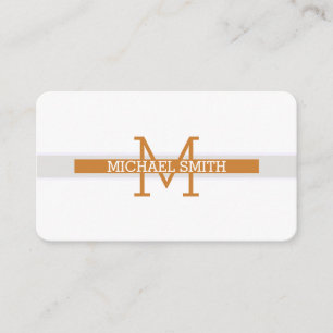 Tarjeta De Visita Monograma Línea horizontal Bronce moderna