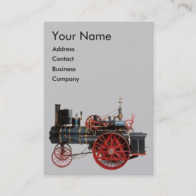 TARJETA DE VISITA MONOGRAMA LOCOMOTIVO DE VINTAJE (Anverso)