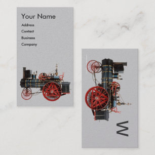 TARJETA DE VISITA MONOGRAMA LOCOMOTIVO DE VINTAJE