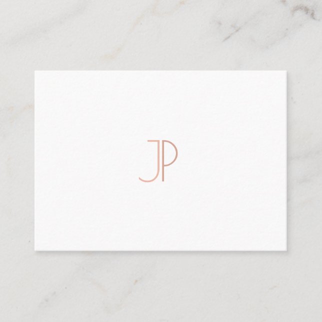 Tarjeta De Visita Monograma Lujo Elegante Moderno Diseño Lujo (Anverso)