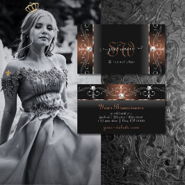 Tarjeta De Visita Monograma lujoso de joyas de contrabando negro mar