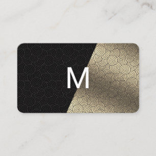 Tarjeta De Visita Monograma Lux Gold Swirl